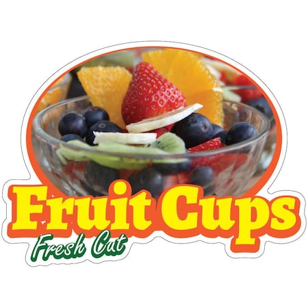Signmission Fruit Cups Decal Concession Stand Food Truck Sticker, 12" x 4.5", D-DC-12 Fruit Cups19 D-DC-12 Fruit Cups19